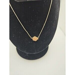Kendra Scott Tess Pendant Necklace In Rose Drusy / Gold NWOT